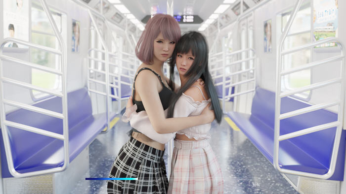 电车上的个性女孩 官方中文版 互动SLG游戏 2.5G