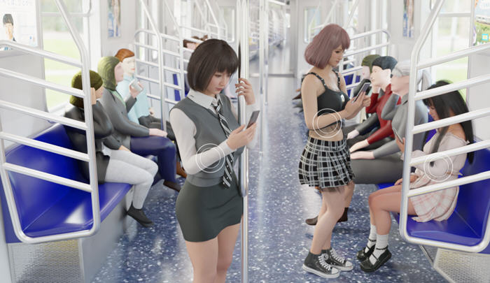 电车上的个性女孩 官方中文版 互动SLG游戏 2.5G